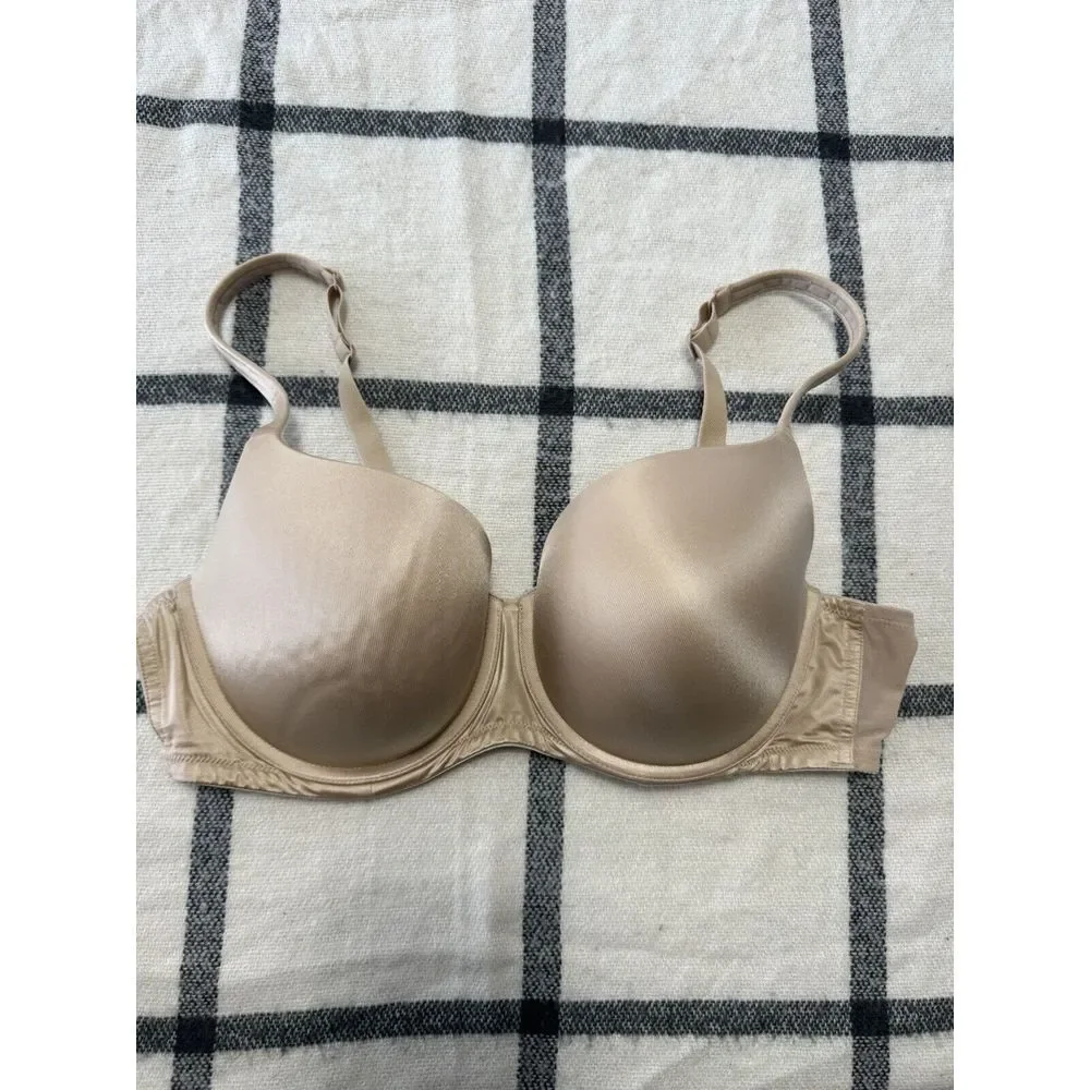 Cacique 40D Balconette Bra‎ Women Beige Underwire Lightly Padded Mesh Wings